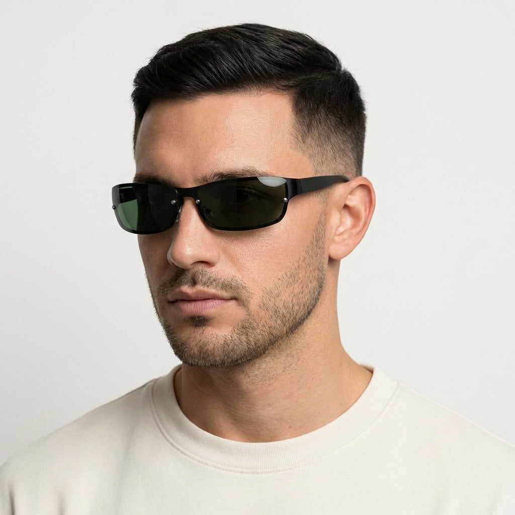 SPORT BLACK/GREEN SUNGLASSES SUN119 J3165