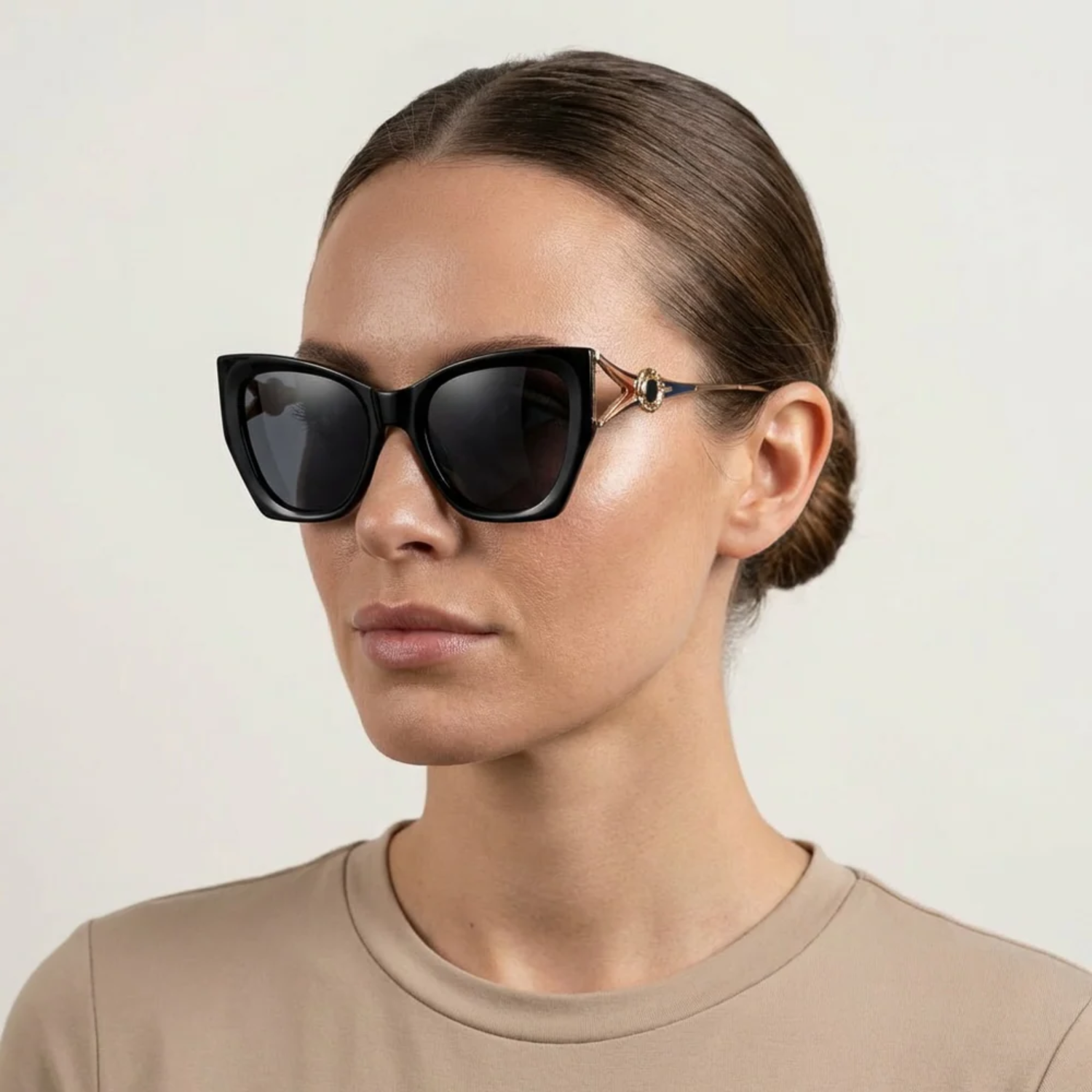 CAT-EYE BLACK/BLUE SUNGLASSES SUN133 F3007