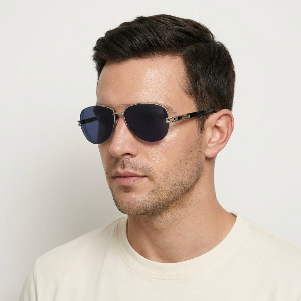 AVIATOR BLACK SUNGLASSES SUN189 J3051