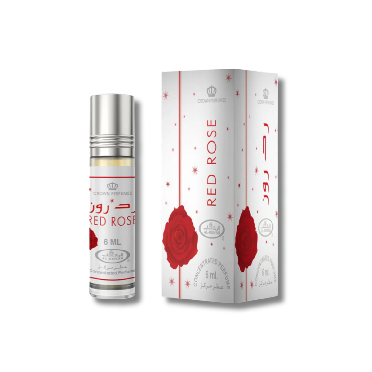 Al Rehab Red Rose Roll On Perfume 6Pcs x 0.2FL.OZ For Unisex