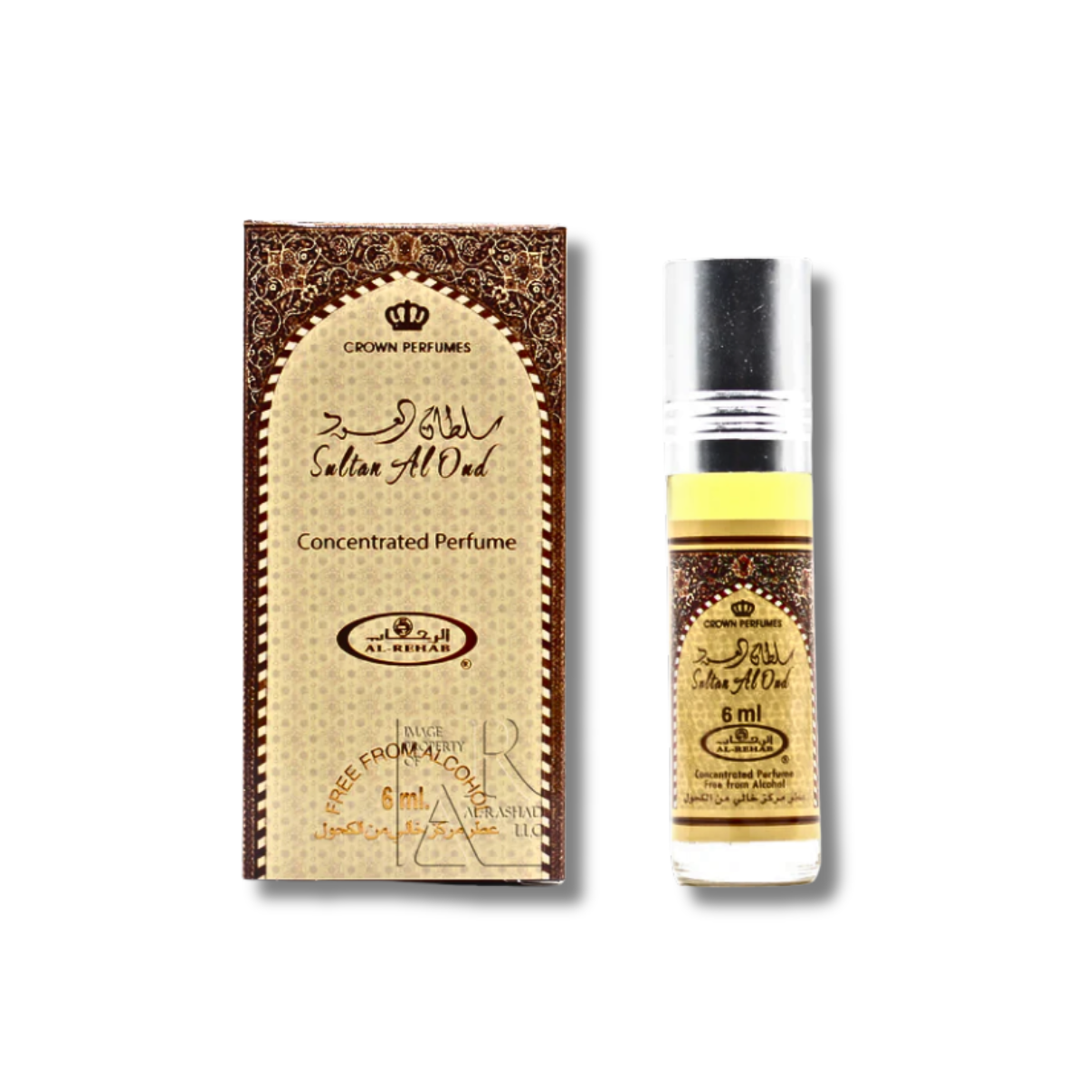 Al Rehab Sultan Al Oud Roll On Perfume 6Pcs x 0.2FL.OZ For Unisex