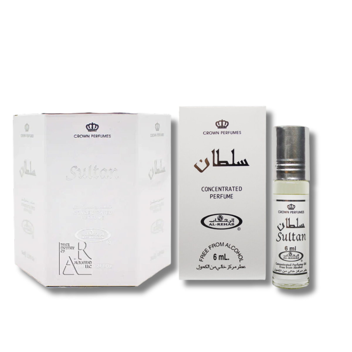 Al Rehab Sultan Roll On Perfume 6Pcs x 0.2FL.OZ For Unisex