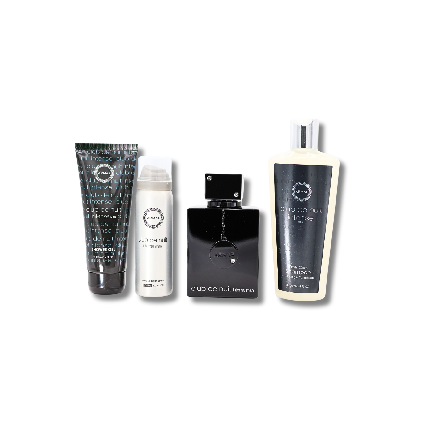 Armaf Club De Nuit Intense Gift Set - Eau De Parmaf 3.6FL.OZ, Deoderant 1.7FL.OZ, Shower Gel 3.4FL.OZ & Shampoo 8.4FL.OZ For Men