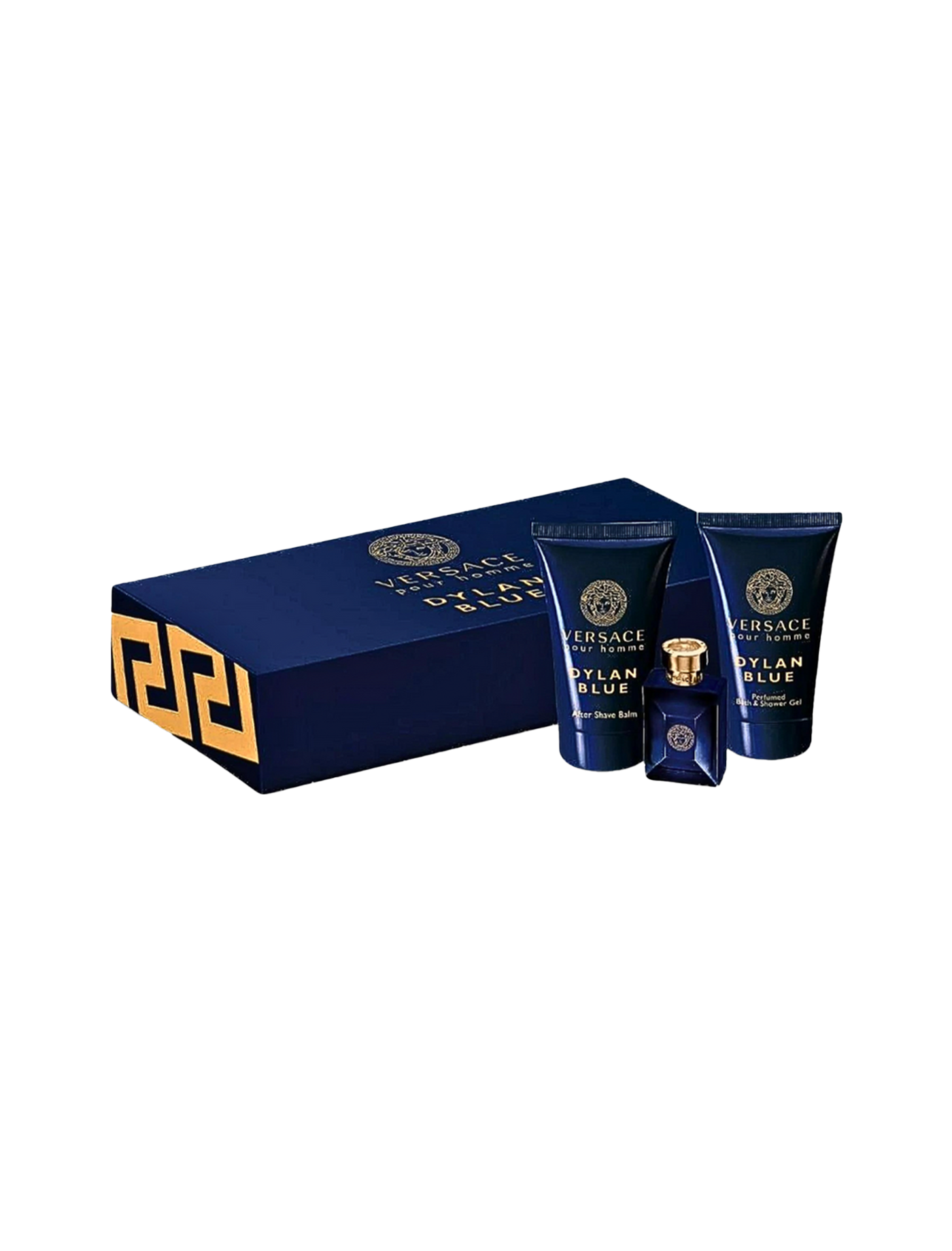 Versace Dylan Blue Travel Gift Set Eau De Toilette 0.17OZ (Bath & Shower Gel and After Shave Balm 0.8 OZ) For Men