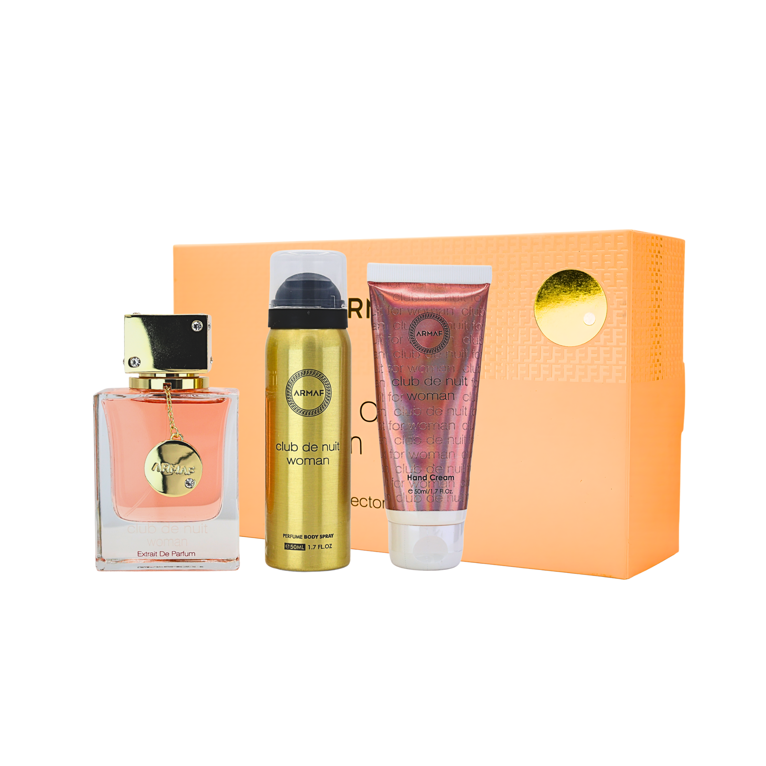 Armaf Club De Nuit Woman 3 Pcs Travel Pack with Pouch 2.3fl.oz Extrai De Parfum, 1.7fl.oz Body Spray