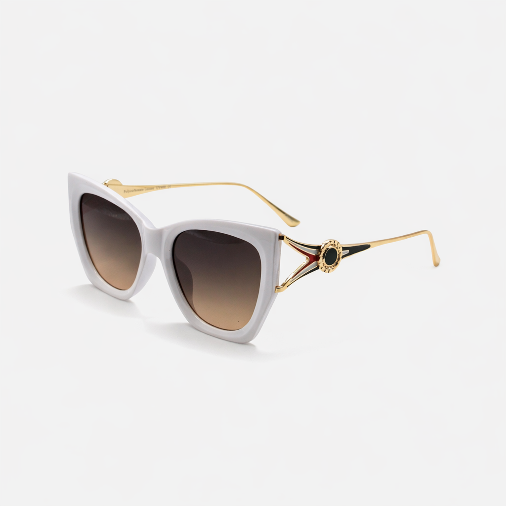 CAT-EYE WHITE SUNGLASSES SUN136 F3007