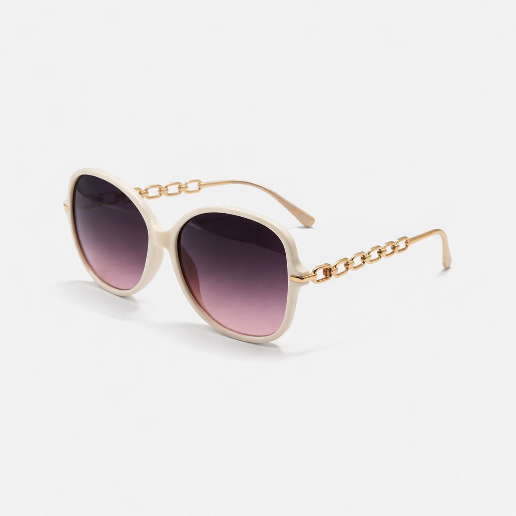 OVAL WHITE SUNGLASSES SUN139 F3009