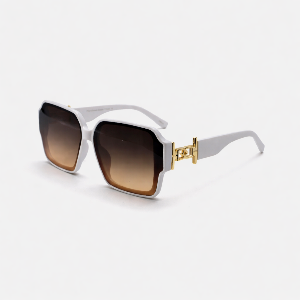 SQUARE WHITE SUNGLASSES SUN104 F3017