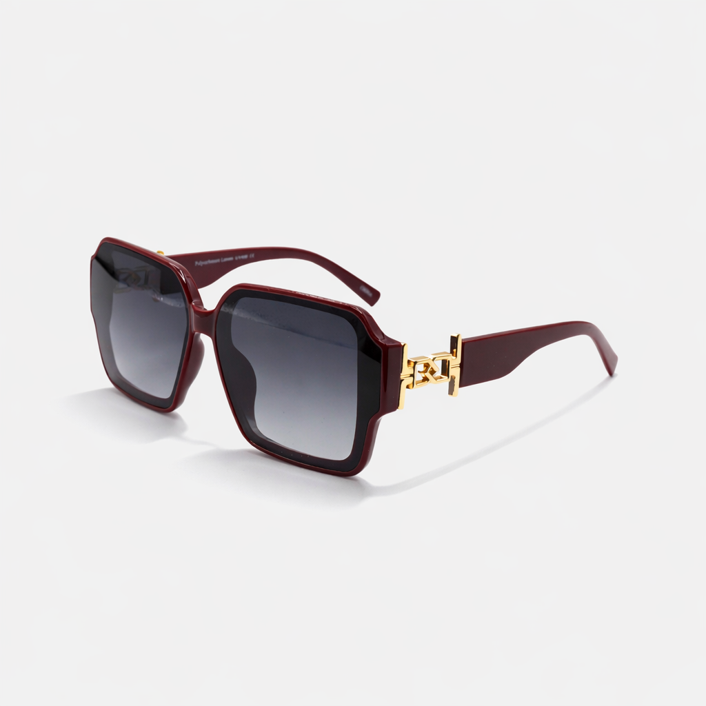 SQUARE MAROON SUNGLASSES SUN106 F3017
