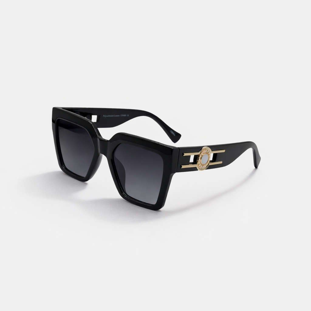 SQUARE BLACK/WHITE SUNGLASSES SUN164 F3028
