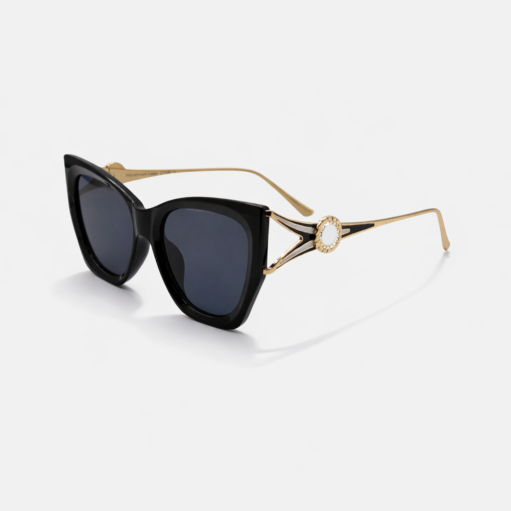 CAT-EYE BLACK/WHITE SUNGLASSES SUN137 F3007