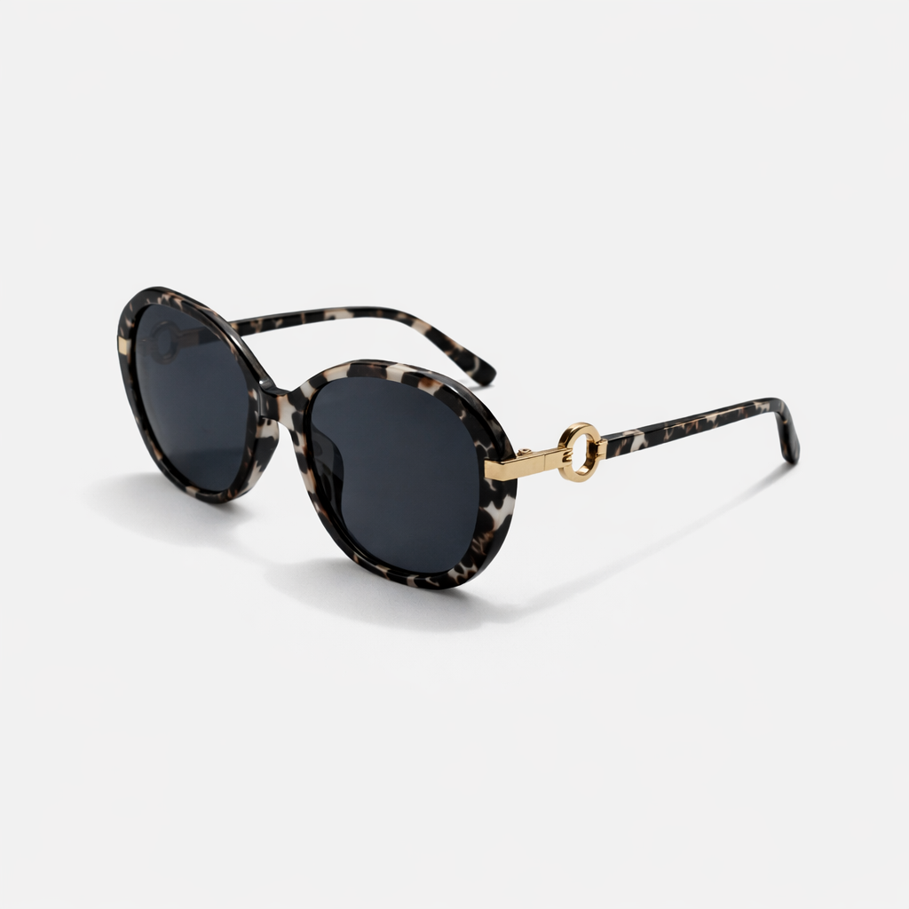 OVAL BLACK TORTOISE SUNGLASSES SUN110 F3036