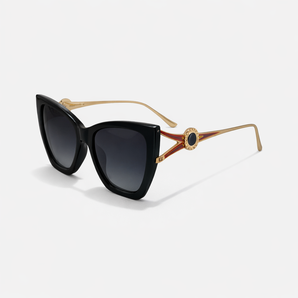 CAT-EYE BLACK/BLUE SUNGLASSES SUN133 F3007