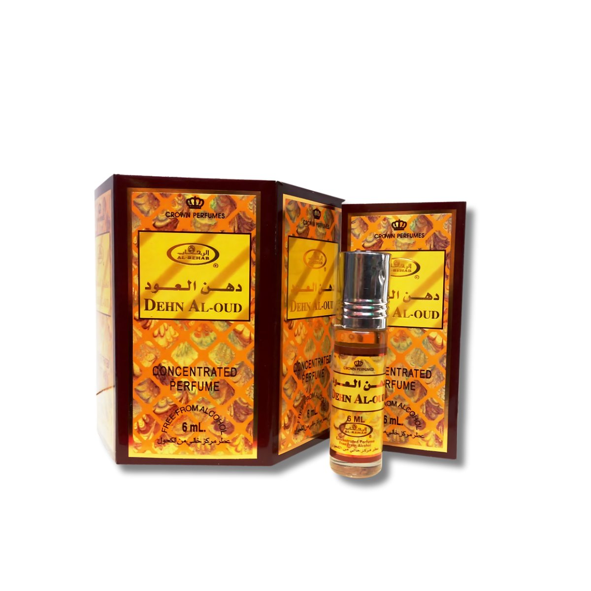 Al Rehab Dean Al Oud Roll ON Perfume 6Pcs x 0.2FL.OZ For Unisex