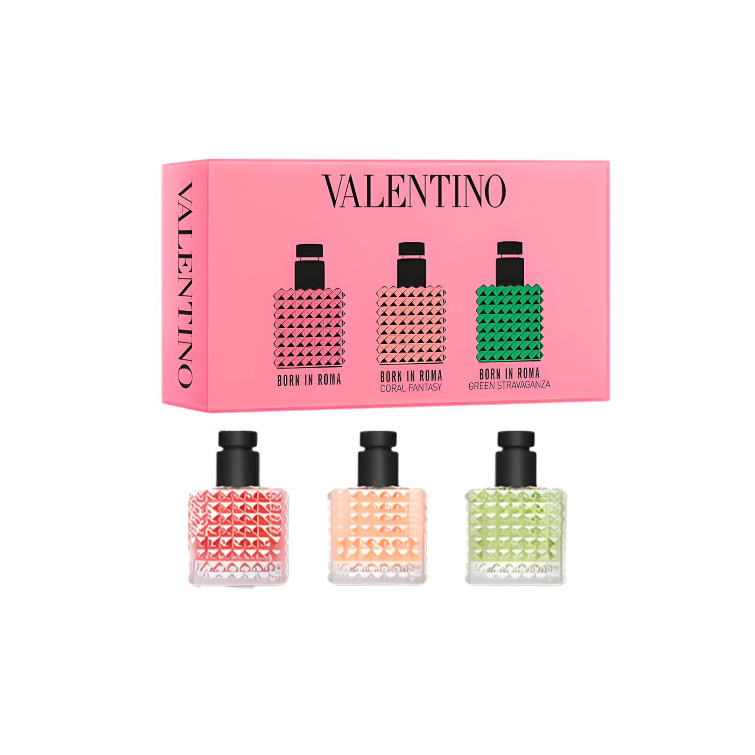 VALENTINO 3 PC MINI SET (BORN IN ROMA, CORAL FANTASY, GREEN STRAVAGANZA) EDP 0.2FL.OZ 6 ML