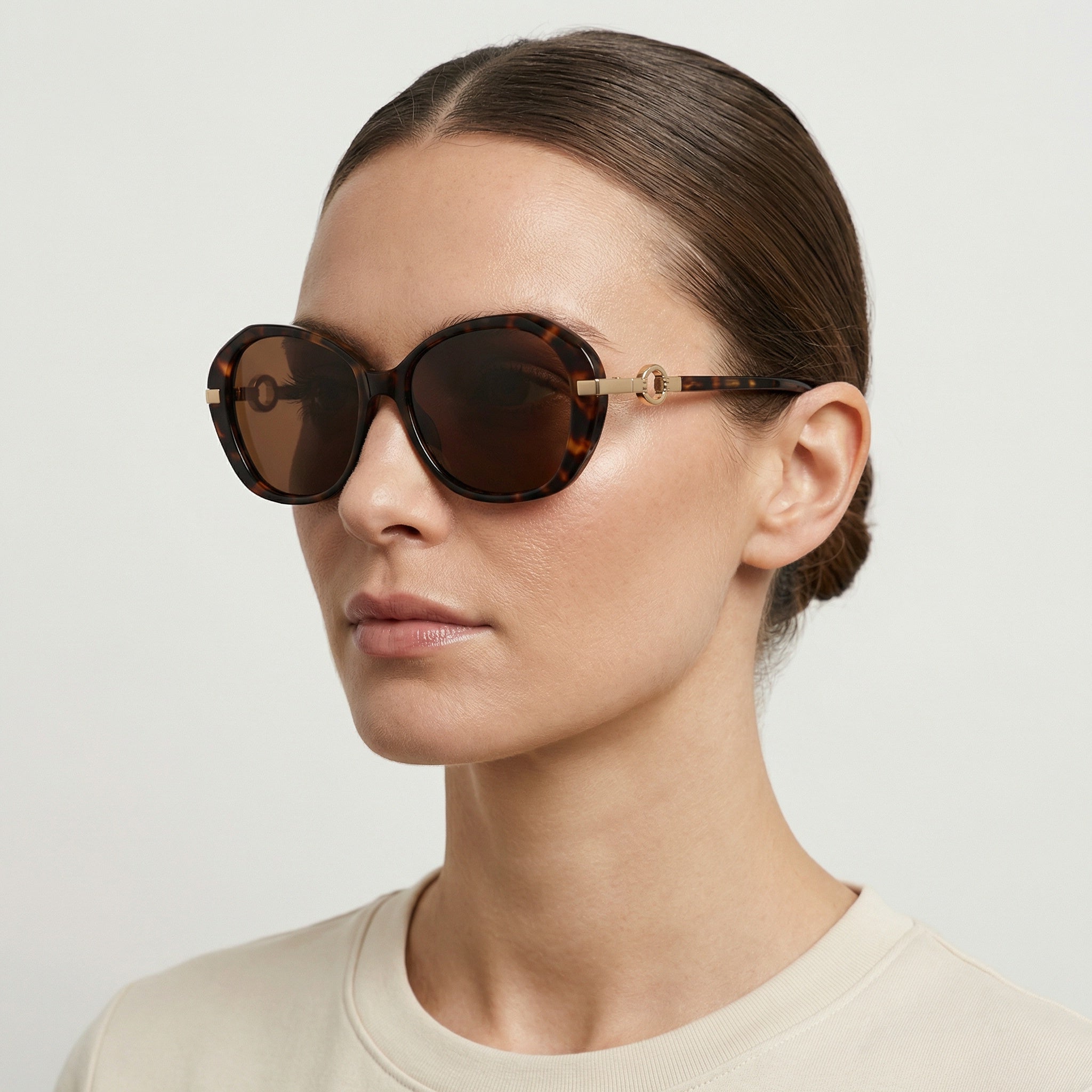 OVAL BROWN TORTOISE SUNGLASSES SUN114 F3036