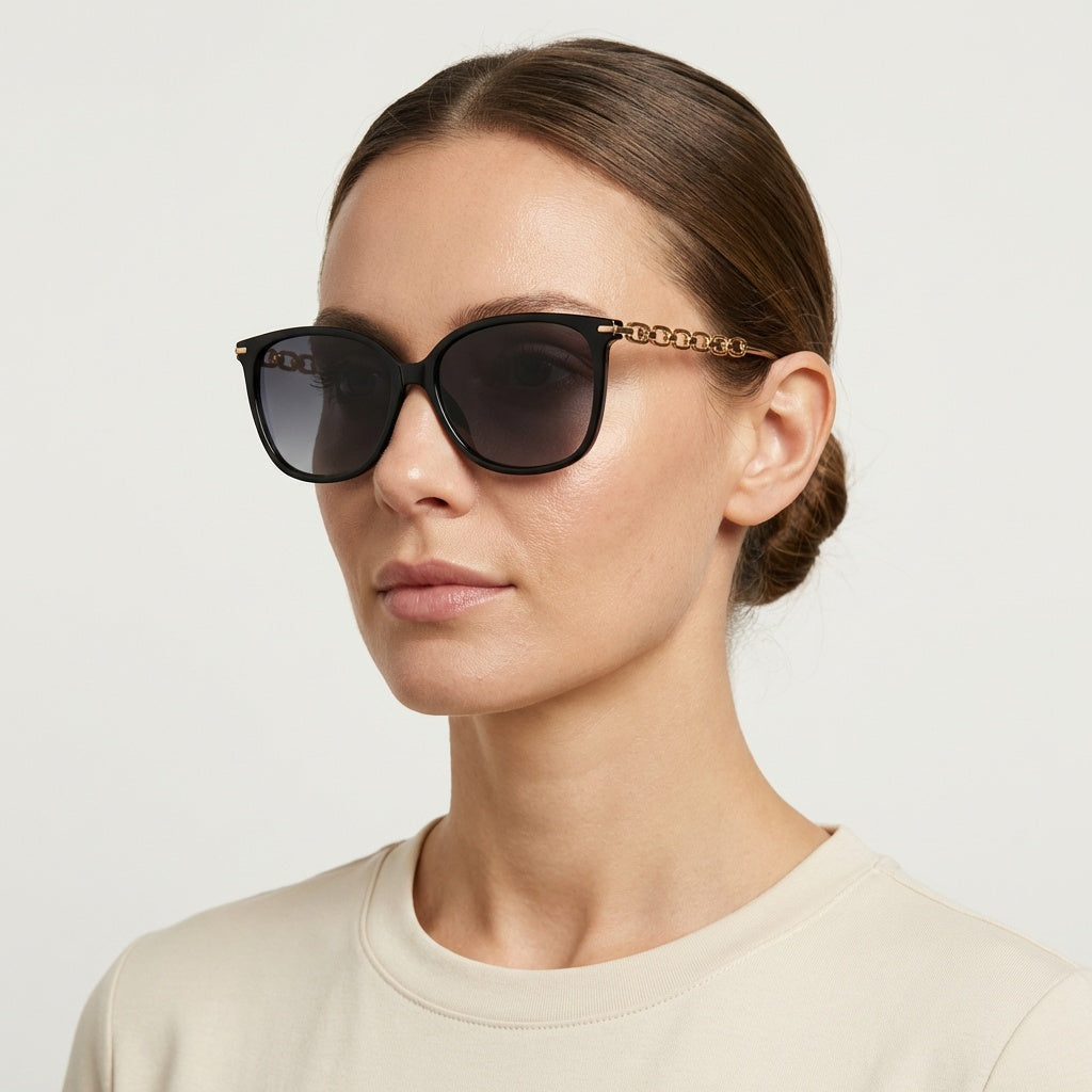 SOFT SQUARE BLACK SUNGLASSES SUN147 F3010