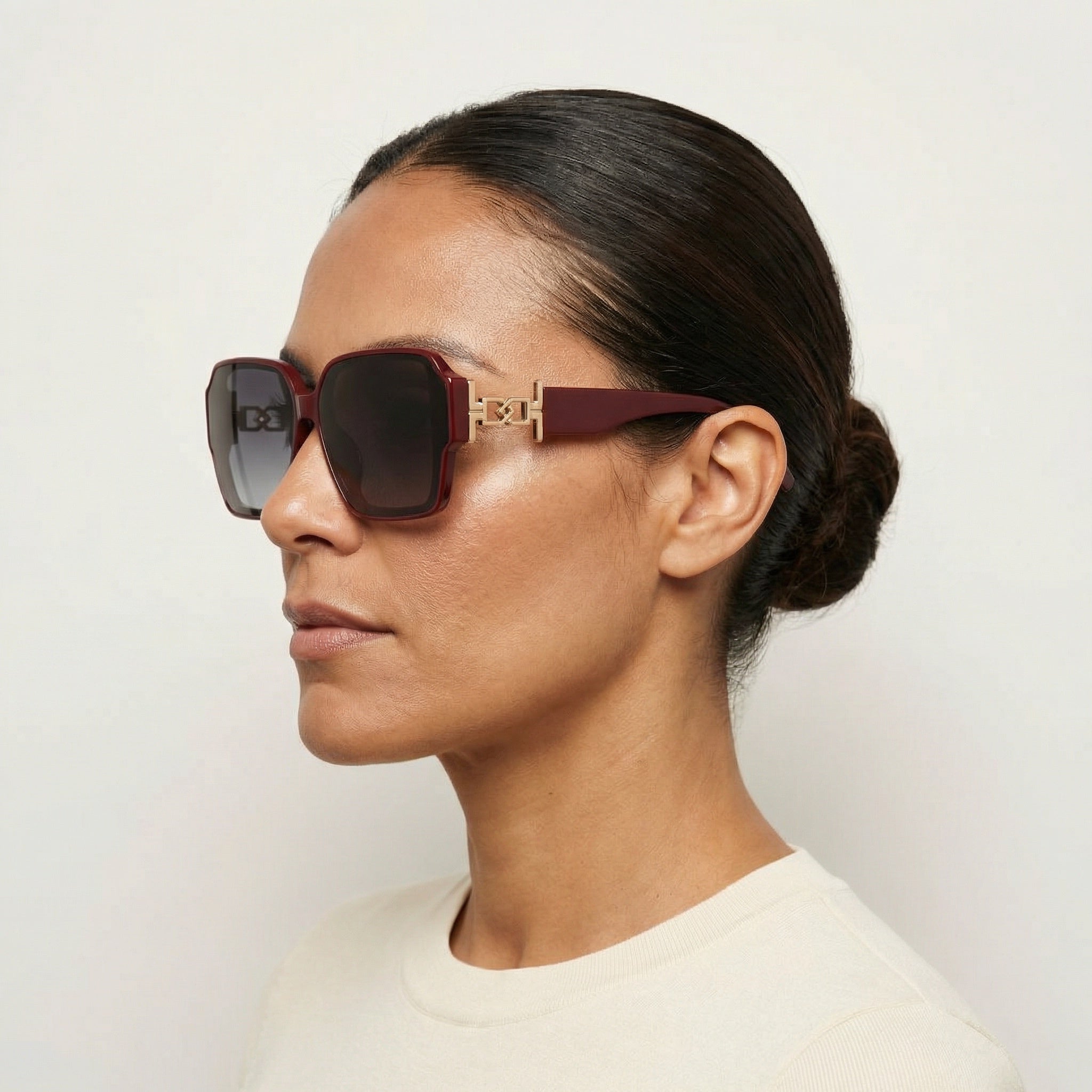 SQUARE MAROON SUNGLASSES SUN106 F3017